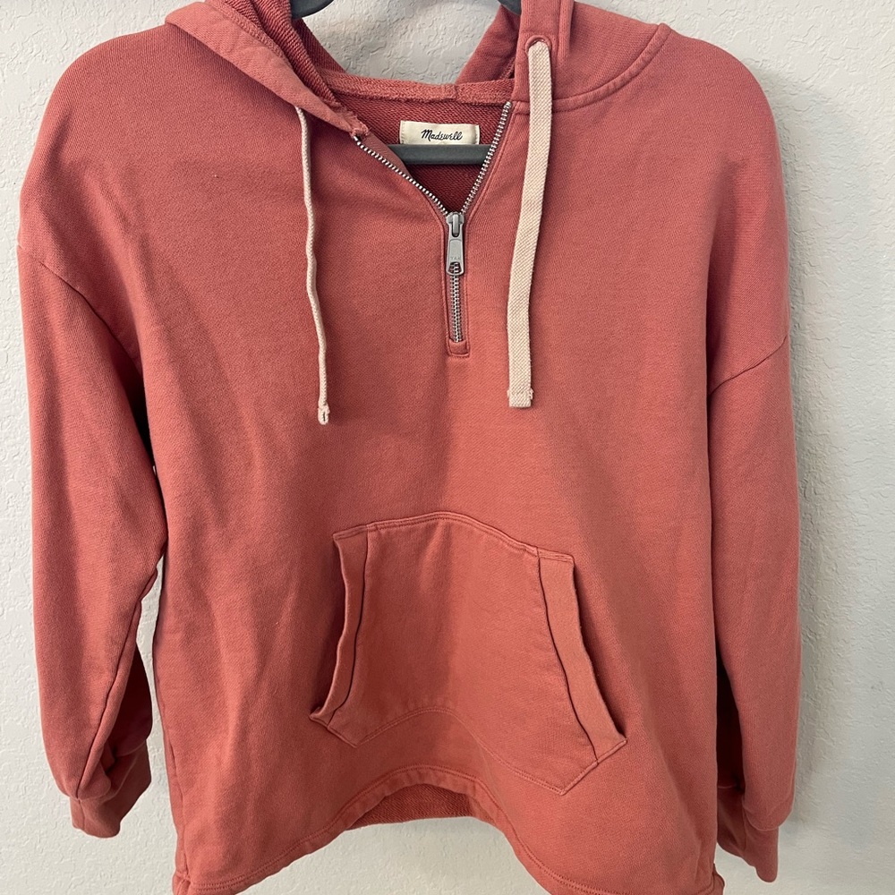 Madewell quarter zip hoodie size S